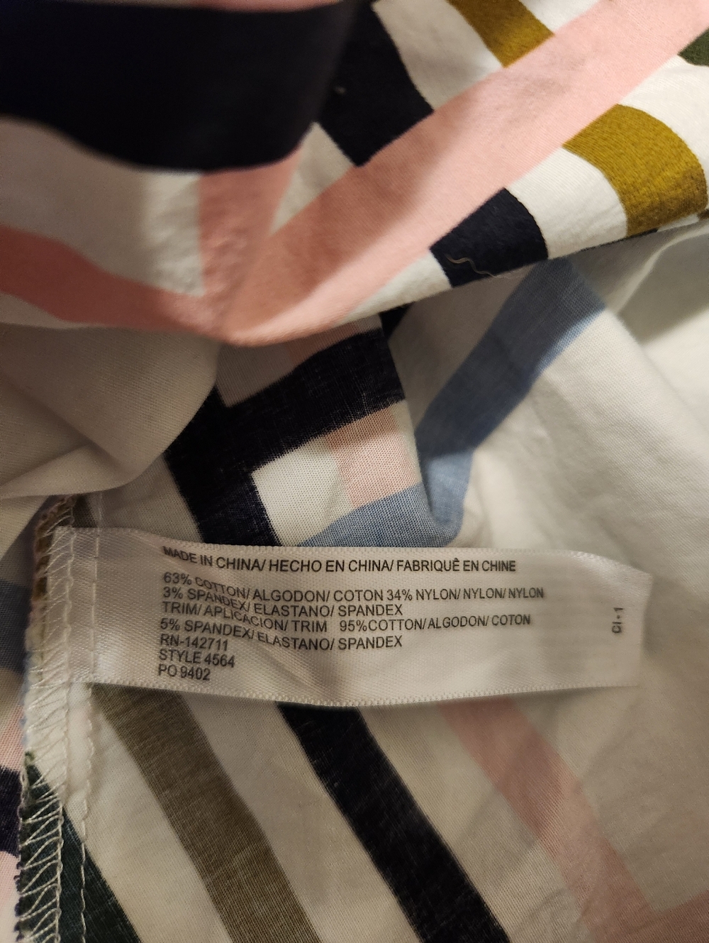 Eloquii Skirt Women Size 18 White Multicolor Stripes With Pockets Zipper Stretch - Picture 12 of 13